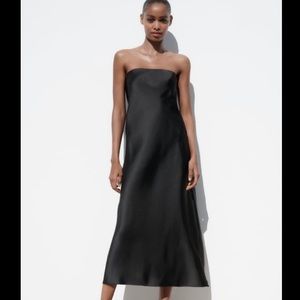 ZARA Satin Effect Dress in Black